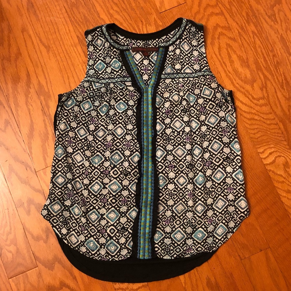 Anthropologie: A Common Thread blue/black top